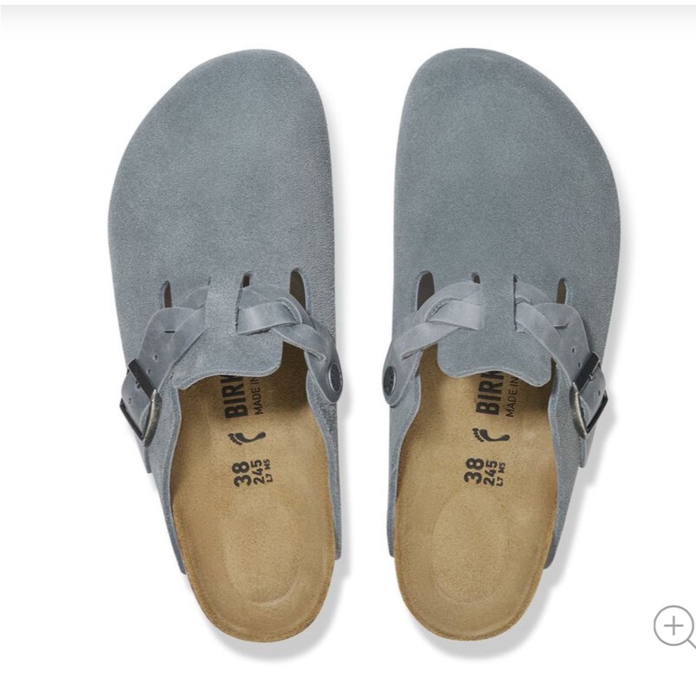 Birkenstock Basalt Gray Suede Clogs